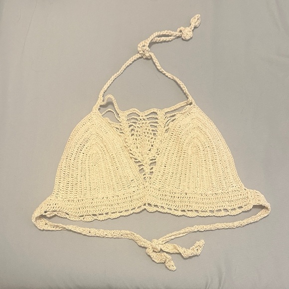 Hippie Crochet Halter Top in Cream - Free Shipping! - Picture 2 of 2